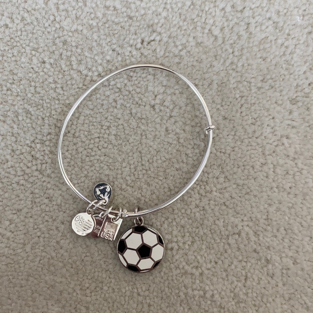 Soccer ball Alex and Ani silver bracelet